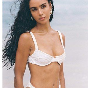 Juillet Izzy white eyelet underwire bikini top BNWOT